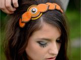 Flower Girl Hairstyles with Headband Womens Fall Headband Felt Flowers Autumn orange Brown Rust