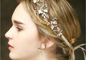 Formal Hairstyles Gold Coast Vintage Wedding Bridal Crystal Headband Ribbon Rhinestone Crown