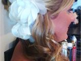 Formal Hairstyles Off to the Side Bridal Updo Off to the Side Ponytail with White Accessory