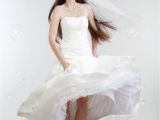 Formal Hairstyles Strapless Dresses Portrait Od A Bride with Long Dark Hair In Wedding Dress isolated