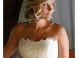 Formal Hairstyles Strapless Dresses Romantic Bridal Hair Low Updo Curls with Veil Hairstyle by Dana