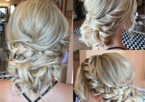Formal Hairstyles with Braids and Curls Textured Up Do for Blondes with Curls and Side Braid Bridal