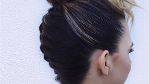 French Braid with Bun Hairstyles Hair by Jessica Ryland Upside Down French Braid Bun Faux Bangs