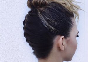 French Braid with Bun Hairstyles Hair by Jessica Ryland Upside Down French Braid Bun Faux Bangs