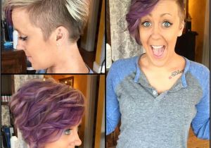 Girl Hairstyles Half Shaved Purple Highlights Side Shave Hair and Make Up Pinterest