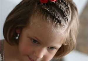 Girl Hairstyles Messy Three Dutch Braids Into A Messy Bun Cute Little Girl S Hairstyle