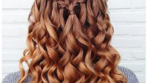 Grade 8 Grad Hairstyles Curly Simple Waterfall Braid & Curls Hair and Beauty Tutorials