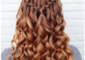 Grade 8 Grad Hairstyles Curly Simple Waterfall Braid & Curls Hair and Beauty Tutorials