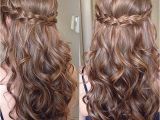 Hair Down Hairstyles with Plait Sweet Sixteen Prom Hair Frisuren Pinterest