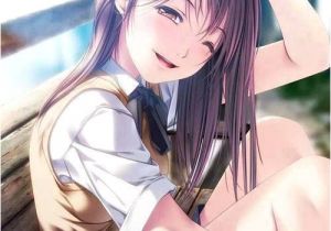 Hairstyle Ala Anime Beautiful Anime Girl with Brown Hair and In A Student Uniform