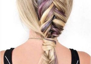 Hairstyle for School Everyday New attractive Rainbow Hair Color with Braids for Teenage Girls