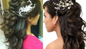 Hairstyle In Wedding Party Tutorial Half Up Half Down Party Hairstyle Indian