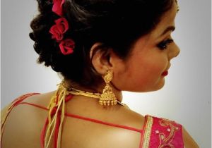 Hairstyle On Saree for Wedding Indian Bride S Bridal Reception Hairstyle by Swank Studio