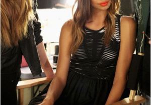 Hairstyles Black Dress Black Dress orange Lipstick Fashion