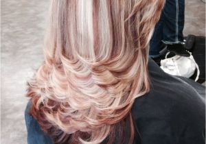 Hairstyles Blonde with Red Underneath Red Brown and Blonde Highlights and Lowlights Warm Mahogany