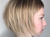 Hairstyles Bob and Fringe Sliced Blonde Bob with Short Bangs