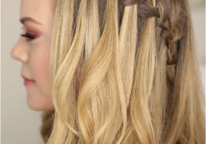 Hairstyles Braids with Hair Down Tutorials Tutorial Waterfall Braid Half Updo Hairstyles