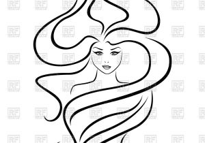 Hairstyles Clip Art Free Abstract Female Head with Extraordinary Hairstyle Vector Image