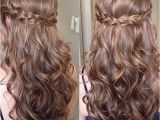 Hairstyles Down Curly Braid Sweet Sixteen Prom Hair Frisuren Pinterest