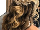 Hairstyles Down with Fascinator Half Up Half Down Bridal Hair Style with Hair Accessory From