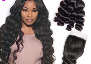 Hairstyles for Black Virgin Hair Mongolian Virgin Hair Extensions 4 Bundles with 4×4 Lace Closure