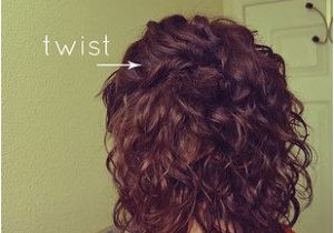 Hairstyles for Curly Hair Tied Up Twist and Pin Back the Front Sections Of A Curly Bob