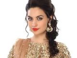 Hairstyles for Curly Hair while Wearing Saree Curly Lehenga Hairstyle Lehenga Hairstyles In 2019