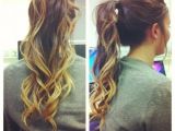 Hairstyles for Long Hair Dip Dyed Curled Dip Dye Ponytail Hair