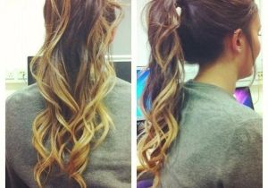 Hairstyles for Long Hair Dip Dyed Curled Dip Dye Ponytail Hair