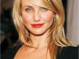 Hairstyles for Round Face Long Nose Cameron Diaz Straight Medium Length Hair Style Hairstyles