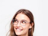 Hairstyles for Women who Wear Glasses My Warby Parker Haskell Frames In Crystal Blue