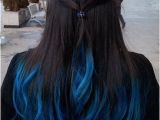 Hairstyles to Hide Dyed Tips 27 Blue Black Hair Tips and Styles Kendalls Hair