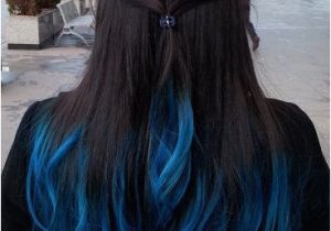 Hairstyles to Hide Dyed Tips 27 Blue Black Hair Tips and Styles Kendalls Hair