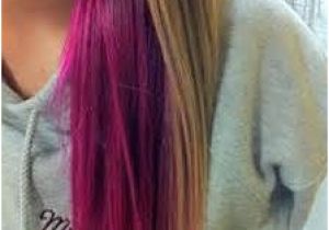 Hairstyles to Hide Dyed Tips Pink Strip with Brunette Hair Yahoo Image Search Results