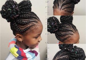 Hairstyles Two Buns Feed In Braids with Minis Double Bun Braids Double Bun Braids Two