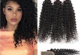 Hairstyles Using Kinky Curly Products 8a Brazilian Virgin Kinky Curly Human Hair Bundles with Closure