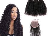 Hairstyles Using Kinky Curly Products Free Part Lace Closure with Bundles Brazilian Kinky Curly Virgin