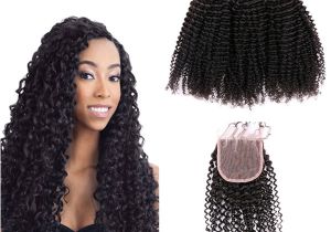 Hairstyles Using Kinky Curly Products Free Part Lace Closure with Bundles Brazilian Kinky Curly Virgin