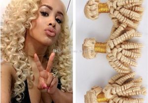 Hairstyles with Blonde Extensions Bleached Blonde Aunty Funmi Hair Weft Extensions Bouncy Curls Cheap