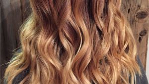 Hairstyles with Blonde Red and Brown Copper Red to Blonde Ombré with Balayage Highlights