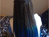 Hairstyles with Blue Dye A Waterfall Braid with Blue Accents â¥ so Cute if Only I Was