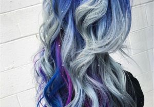 Hairstyles with Blue Dye Falling Snowflakes Hairbykaseyoh is the Artist Pulp Riot is