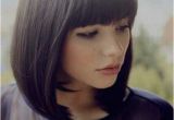 Hairstyles with Diagonal Bangs Medium Bob with Bangs Beauty