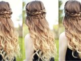 Half Braided Half Curly Hairstyles Curly Half Updo Hairstyles Beautiful Half Down Half Up