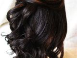 Half Up Half Down Hairstyles for Short Hair for Prom Half Up Loose Tendril with Simple Design Back View