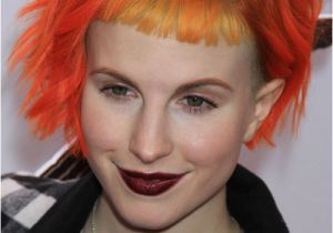 Hayley Williams Bob Haircut Celebrity Colored Bangs Hairstyles