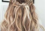 Homecoming Hairstyles Hair Down Romantic Half Updo with A Hairpiece Prom Hairstyles