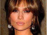 Jennifer Lopez Bob Hairstyles Jennifer Lopez Brunette Updo with Bangs Hairstyles