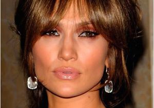 Jennifer Lopez Bob Hairstyles Jennifer Lopez Brunette Updo with Bangs Hairstyles