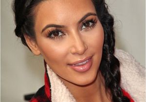 Kim Kardashian Braids Hairstyle Kim Kardashian Sports Milkmaid Braids for Thanksgiving